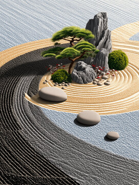 Peaceful Japanese Garden Art