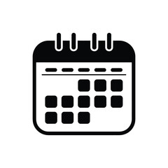 Simple Black and White Calendar Icon Vector
