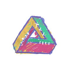 Hand drawn triangle paradox illustration design