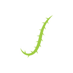 Green thorn branch icon. Vector illustration 