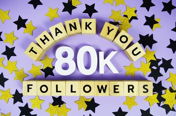 Thank You 80000, 80K Followers congratulation and celebration social media subscribers and followers