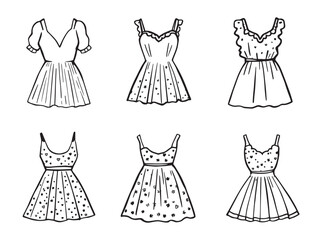 Minimalist Blush Pink Dress Line Art for Modern Fashion Illustrations