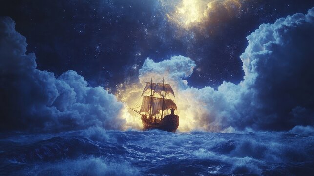 A mythological scene of Ulysses on a heroic quest to rescue his kidnapped son. 