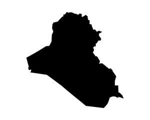 Iraq Black Silhouette Map Illustration