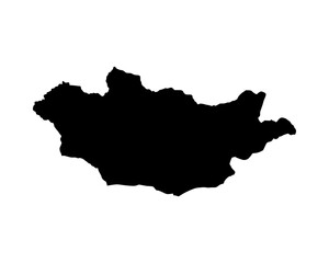 Fototapeta premium Mongolia Black Silhouette Map Illustration