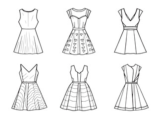 Stunning Blush Pink Dress Line Art for Trendy Fashion Stock Designs