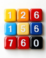 Colorful numbered squares arranged in a grid
