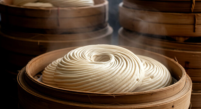 Tibetan tingmo steamed bread with delicate layered swirls 