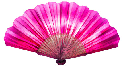 Fuchsia Hand Fan with Lace, Cut Out Transparent