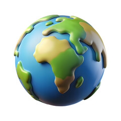 Earth in 3d render for graphic asset web presentation or other Pro PNG on transparent background