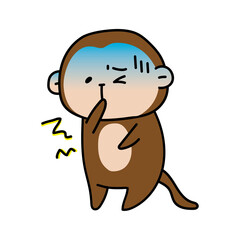 嘔吐下痢に苦しむ猿