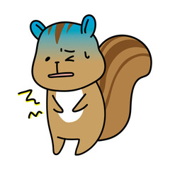 腹痛に苦しむリス