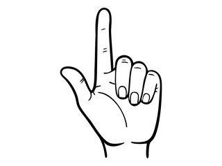 Hand Drawn Illustration a Pointing Hand vector illustration, black and white illustration of a hand pointing. hand, pointing, direction, guidance, instruction, vintage hand, drawing, design, graphic.