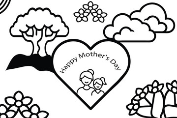 A seamless vector pattern features a floral heart design with roses and decorative elements, blending nature art in a vintage style