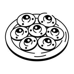 Hand drawn style icon of Halloween cookies
