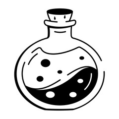 A doodle style icon of potion
