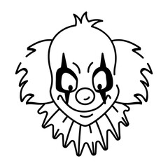 A sketchy style icon of scary clown
