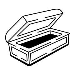 A sketchy style icon of casket
