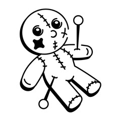 A doodle style icon of voodoo doll

