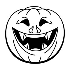 Hand drawn style icon of spooky laugh