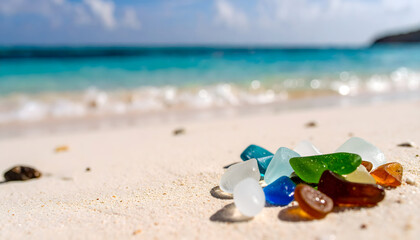 砂浜とシーグラス