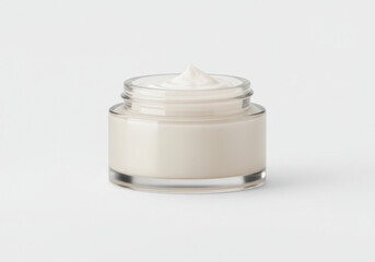 Small jar of white cream.