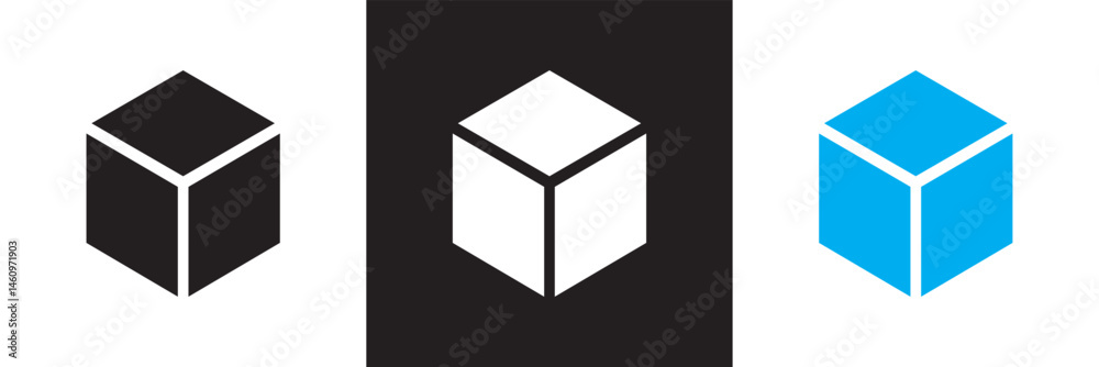 Fototapete Cube  icon . Vector for websites, mobile interfaces, presentations, banner, visual branding etc. Vector illustration. isolated on white and black background. EPS 10