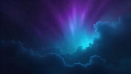 Fototapeta premium Mysterious Cosmic Abstract Background Purple and Teal Gradient Nebula