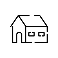 illustration of a minimalist house icon with dotted lines on a transparent background 