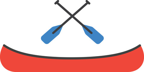 side view canoe vector art