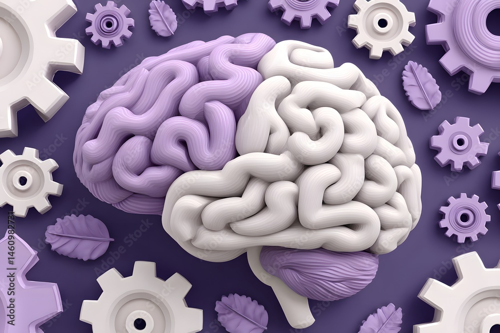 Poster magazine style illustration of a machine learning process featuring artificial intelligence, deep da