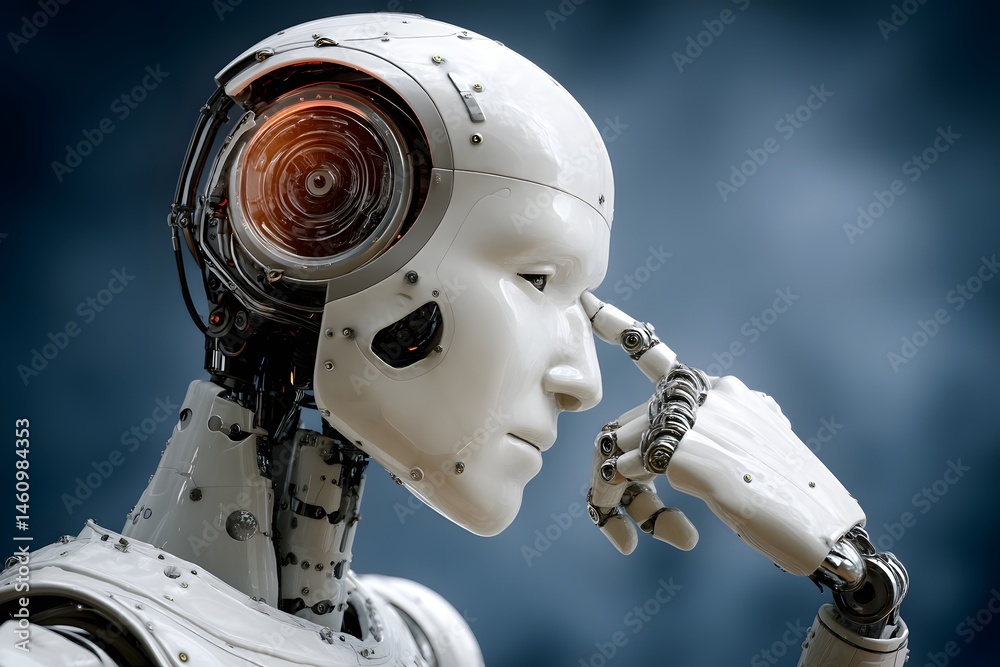 Poster documentary style illustration of a machine learning process featuring artificial intelligence, deep
