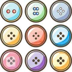 Shirt Buttons Illustration Vector Isolated on Transparent Background