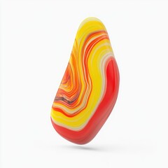 Vibrant, abstract, colorful, stone-like object