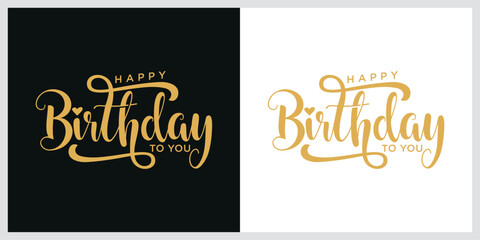 Happy Birthday Text. Beautiful handwritten modern calligraphy. Great for a Greeting card.