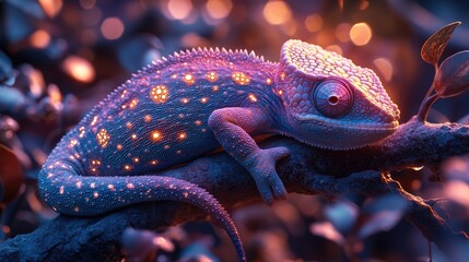 Mystical chameleon resting