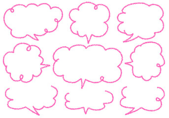 クレヨン素材　手描きのふきだしセット