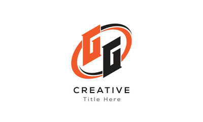Fototapeta premium GG creative letter logo with circle area. Initial letter GG linked circle uppercase monogram logo. GG initial letter logo vector design.