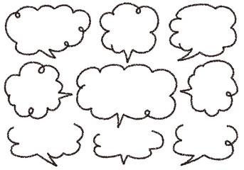 クレヨン素材　手描きのふきだしセット