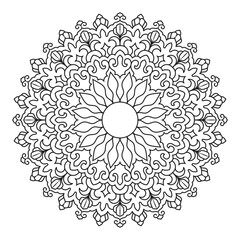 Intricate Hand-drawn mandala vector illustration Perfect for adult coloring pages,spiritual, boho, yoga, zen, mehndi, ornament, floral, ethnic, meditation, indian, geometric, pattern, harmony