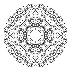 Intricate Hand-drawn mandala vector illustration Perfect for adult coloring pages,spiritual, boho, yoga, zen, mehndi, ornament, floral, ethnic, meditation, indian, geometric, pattern, harmony