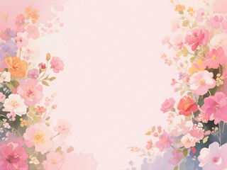 Poster and greeting card background with floral edges and clean central white space, ultra high definition and high resolution for elegant event invitations or creative designs