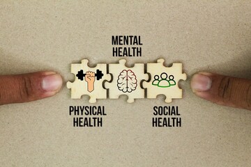 Wooden puzzle with words and icons Physical Health, Mental Health and Social Health. What are the three areas of health?
The World Health Organization (WHO)1 defines health. 