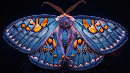 Nocturnal beauty, illuminated moth