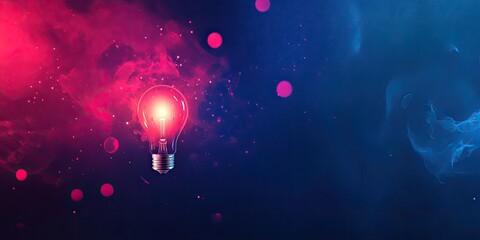Naklejka premium Illuminated Idea in a Colorful Haze