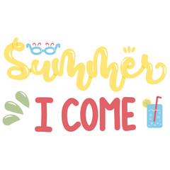 Summer vibes lettering illustration