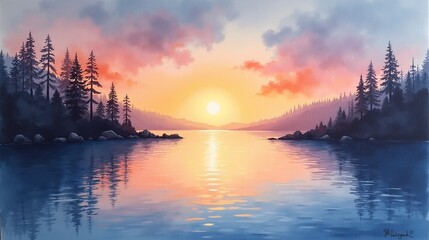 Twilight Tranquility: Water's Mirror of Nature
