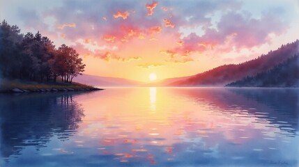 Sunset Serenity: Reflections on the Lake