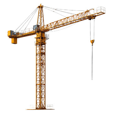 Tower crane isolated on transparent background.