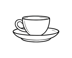 A cup and saucer is drinkware for serving hot beverages